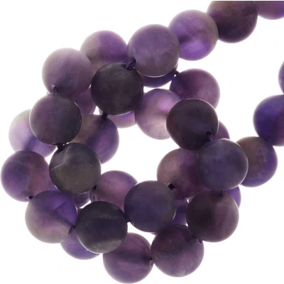 Afbeelding van Amethist Frosted Kralen (8 mm) 47 Stuks voor Sieraden Dreambeads