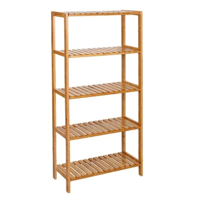 Afbeelding van Parya Home Badkamer Rek Verstelbare Planken 130x60 cm Bamboe