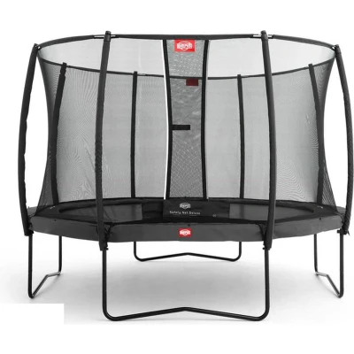 Afbeelding van BERG Trampoline Champion met Veiligheidsnet Safetynet Deluxe 380 cm Grijs Airflow Springmat Twinspring