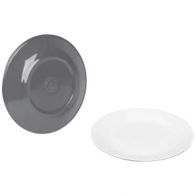Afbeelding van Bo Camp Ontbijtbord Two tone 4 Stuks Grijs