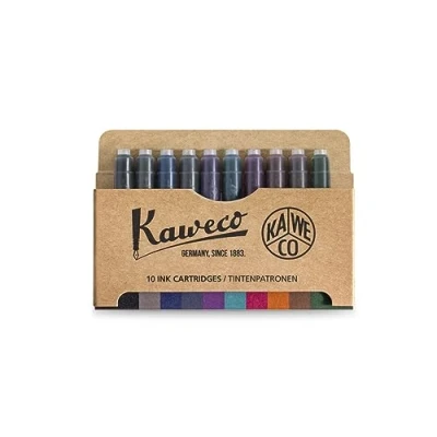 Afbeelding van Kaweco Vulpen, 10 stuks inktpatronen in kleuren voor cartridge vulpennen met korte standaardcartridges Set van vulpeninktcartridges inktset meerdere