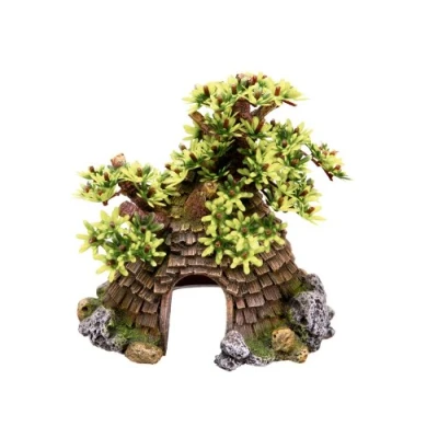 Afbeelding van Nobby Cottage met boom aquariumornamenten, 17 x 14,5 17,5 cm