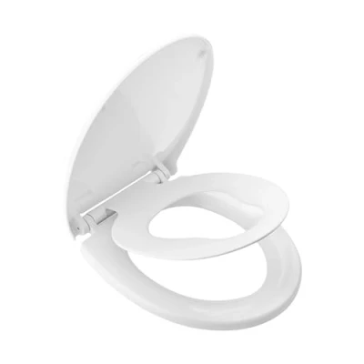 Afbeelding van Ibergrif M41002 2 WC bril, familie toiletbril met O vormige softclose snelsluiting, gemakkelijk schoon te maken, wit