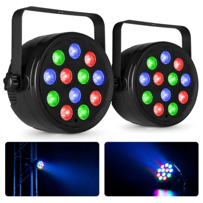 Afbeelding van Fuzzix set van 2 PLF12 Party LED parren 12x 2W LED’s RGB Met DMX