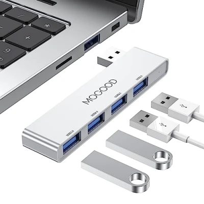 Afbeelding van USB Hub 3.0 MOGOOD voor Laptop Splitter Port Expander Multiport Adapter Laptop, Xbox, Flash Drive, HDD, Console, Printer, Camera, Keyborad, Muis
