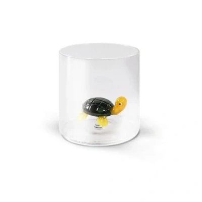 Afbeelding van WD Lifestyle Drinkglas van borosilicaatglas, inhoud 250 ml, schildpaddecoratie.