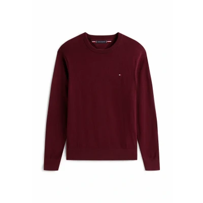 Afbeelding van Tommy Hilfiger PIMA CREW NECK Trui, Heren, Maat: XS, Deep burgundy