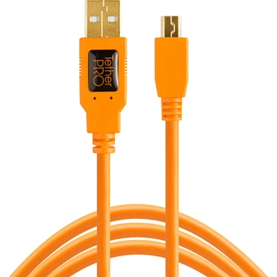 Afbeelding van TetherTools TetherPro USB 2.0 To Mini B 5 PIN 30cm HV Orange