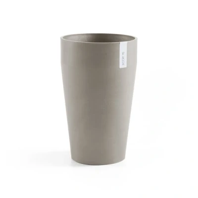 Afbeelding van Ecopots Sankara halfhoog rond 55 cm (H) taupe planten/bloembak pot