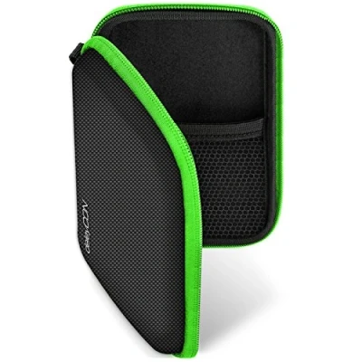 Afbeelding van deleyCON Navigatie Tas Case voor Navigatieapparaten 4,3 Inch &amp; 5 (14,6 x 9,3 3,4 cm) Robuust Stootvast 2 Binnenvakken Zwart/Groen