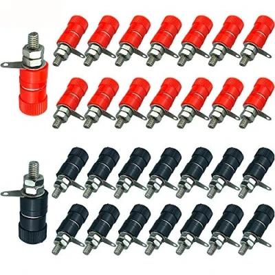 Afbeelding van QitinDasen 30 stuks premium bindende paal terminal, voor 4 mm banaanstekker connector (rood en zwart)