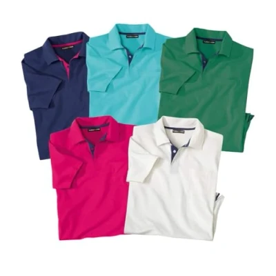 Afbeelding van Atlas for Men Set van 5 effen polo&#039;s Summer Heren Verkrijgbaar in grote maten XXL