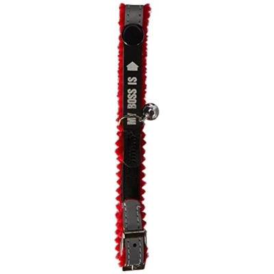 Afbeelding van Nobby Adres kattenhalsband My Boss is, rood, 1 stuk