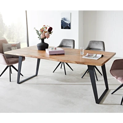 Afbeelding van Eettafel Edge acacia natuur 200x100 metaal schuin Live