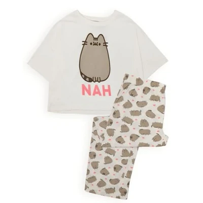 Afbeelding van Pushen dames pyjama&#039;s volwassenen cartoon kat nah t shirt broek pjs XL