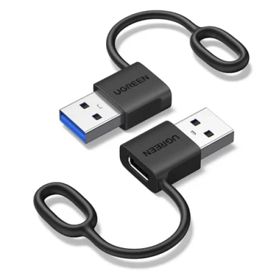 Afbeelding van UGREEN USB naar C adapter (2 pack) 10 Gbps A met een anti verlies siliconen ring voor iPhone 16/15/14 serie iPad Galaxy S24/S23 Laptops Carplay Hoofdtelefoons etc.