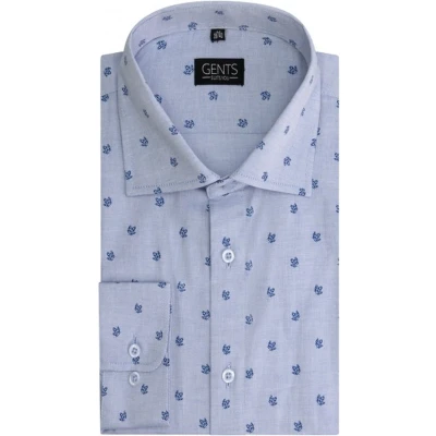 Afbeelding van Gents Print blad blauw Maat M
