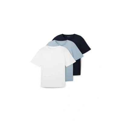 Afbeelding van TOM Tailor IM Dreierpack Tshirt basic, Heren, Maat: Small, White