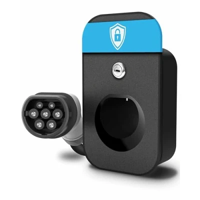 Afbeelding van Parkwächter E1 kabelorganizer voor Wallbox met slot, docking station EV laadkabelstekker type 2, laadstation kabel wandhouder, e auto kabelhouder, kinderbeveiliging en diefstalbeveiliging