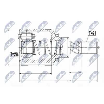 Afbeelding van Homokineet reparatie set, aandrijfas NTY NPW RE 053