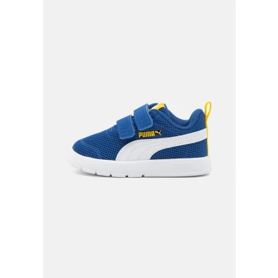 Afbeelding van Puma Courtflex V3 Unisex Hardloopschoenen voor op de weg kinderen, Maat: 20, Clyde royal/white/sunny yellow Imitatieleer/ textiel