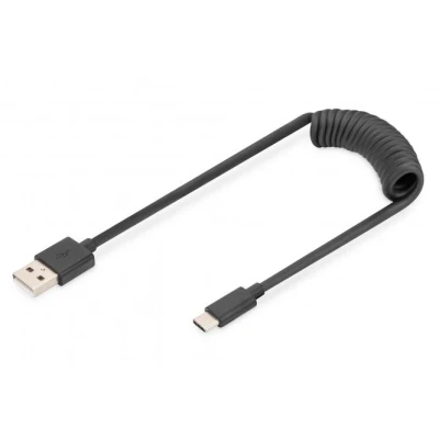Afbeelding van DIGITUS Kabelspiraal USB 2.0 a C 2.0, PD 60W Max; 1m