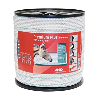 Afbeelding van Ako Premium Plus Lint Wit/Groen 40mm x 200m