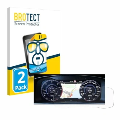 Afbeelding van BROTECT Screenprotector voor Volkswagen Golf 7 Active Info Chockpit 12.3&quot; Folie Beschermfolie transparant (2 Stuks)
