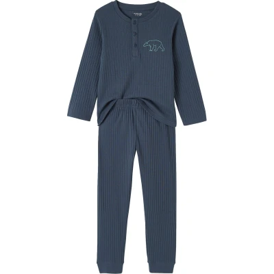 Afbeelding van Vertbaudet Set van 2 &quot;beren&quot; pyjama&#039;s in ribtricot