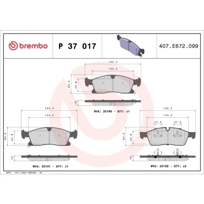 Afbeelding van Brembo Remblokset P 37 017X