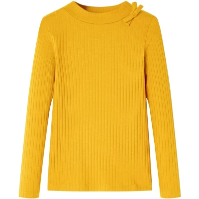 Afbeelding van Kindershirt met lange mouwen 128 okerkleurig