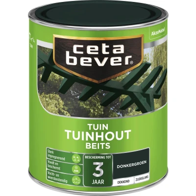 Afbeelding van Ceta Bever Dekkend Tuinhoutbeits 605 Donker Groen 0,75 liter Blanke lak &amp; Beits