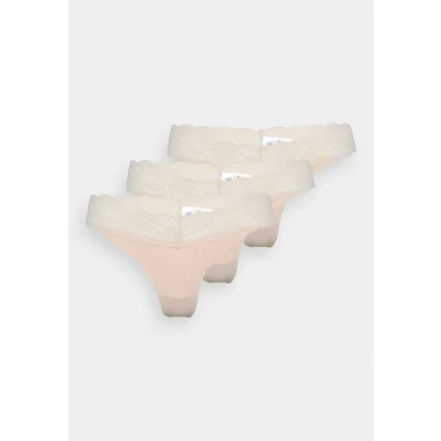Afbeelding van ONLY Onlchloe Thong 3 PACK String, Dames, Maat: XS, Peach taffy