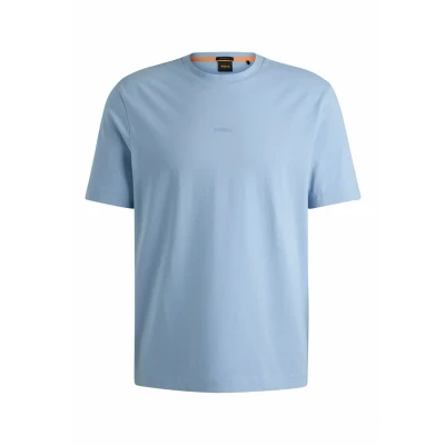 Afbeelding van HUGO BOSS heren TChup T shirt met logo in de kleur Open Blue 470 / Blauw, maat: S