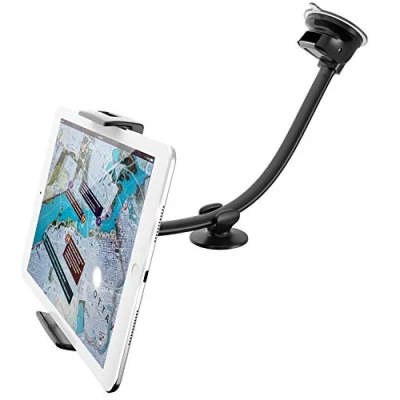 Afbeelding van APPS2Car Mobiele telefoonhouder voor in de auto, 360 graden tablethouder, voorruit, dashboard, zuignap autohouder, compatibel met iPad, iPhone, Samsung en apparaten van 4 tot 11 inch