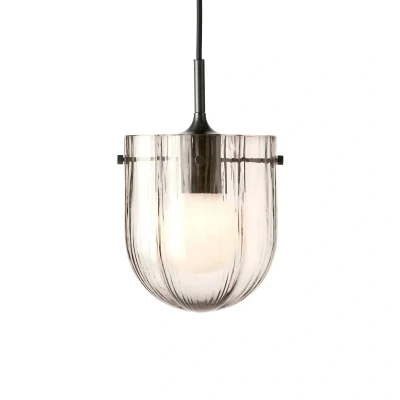 Afbeelding van Gubi Seine hanglamp, antiek messing, rookgrijs glas