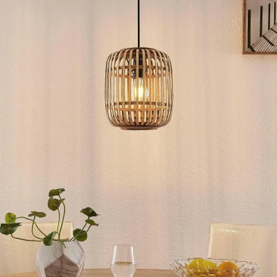 Afbeelding van Lindby Hanglamp 1licht Hout, metaal H: 25 cm E27 natuur
