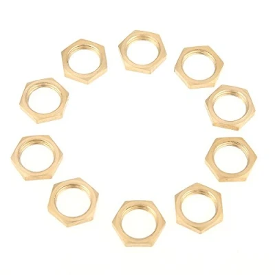 Afbeelding van 40pcs Écrous Hexagonaux en Laiton G1/8 G1/4 G3/8 G1/2 G3/4 G1 Écrou Mince de Montage Tuyau Filetage à blocage