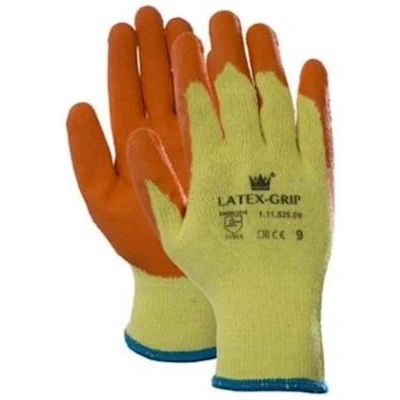Afbeelding van Oxxa Builder 11 525 werkhandschoen 12 paar L/9 Oranje/geel Latex/polyester Gebreid manchet EN 388:2016