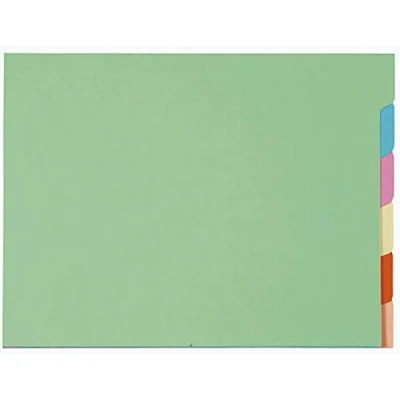 Afbeelding van Exacompta ref. 336000E Pak van 10 dossiermappen SUPER 210 g/m² met 6 tabs pastelkleuren in PEFC™ gecertificeerd Afmetingen: 24 x 32cm voor A4 documenten geassorteerde kleuren