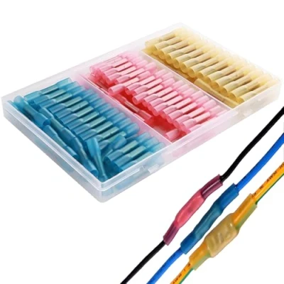 Afbeelding van CESFONJER Waterdichte kabelverbinders krimpverbinders kabelschoenen knelkoppeling set (rood 60 stuks, blauw 40 geel 30 stuks)