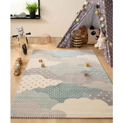 Afbeelding van Vloerkleed Kinderkamer Wolk Magic Blauw/grijs 200x290 Cm