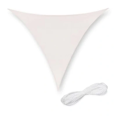 Afbeelding van Relaxdays schaduwdoek driehoekig HDPE zonnedoek concaaf verschillende groottes wit, 2 x m