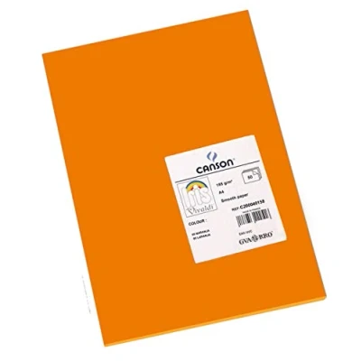 Afbeelding van Canson Iris Vivaldi A4 120 gsm Glad Kleurpapier Licht Grijs 185gsm 50 vel 21x29.7cm ORANJE