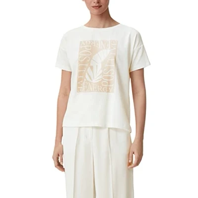 Afbeelding van comma Tshirt print, Dames, Maat: 40, Weiß
