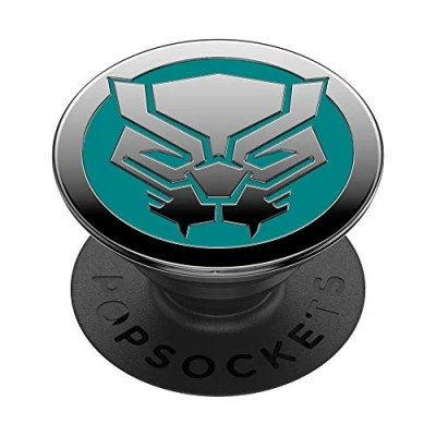 Afbeelding van PopSockets PopGrip Uittrekbare Greep en Standaard voor Smartphones Tablets met een Verwisselbare PopTop Enamel Black Panther