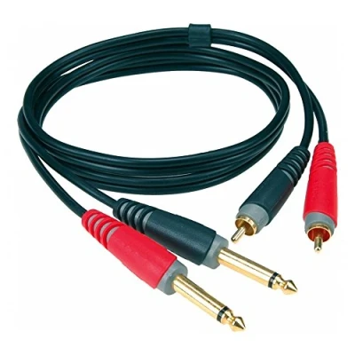 Afbeelding van Klotz AT CJ0200 twin kabel 2x RCA jack 6.35mm ongebalanceerd 2m