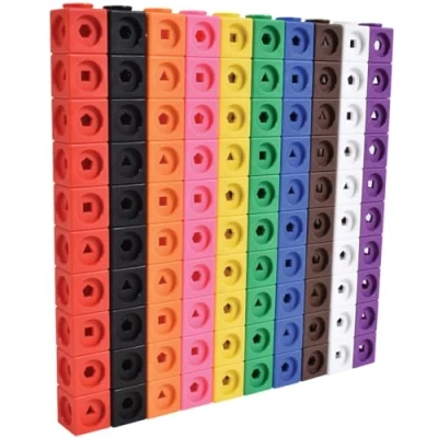 Afbeelding van edx education 75166 Math Cubes Set of 100 Fidget Linking for Early Maths Connecting Manipulative