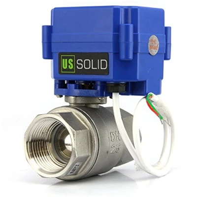 Afbeelding van U.S. Solid 1 &quot;Gemotoriseerde Kogelklep Normaal Open DN25 Roestvrij staal Elektrische Kogelkraan, 9 24V AC/DC, 2 Draad Auto Return Setup, Standaard Poort