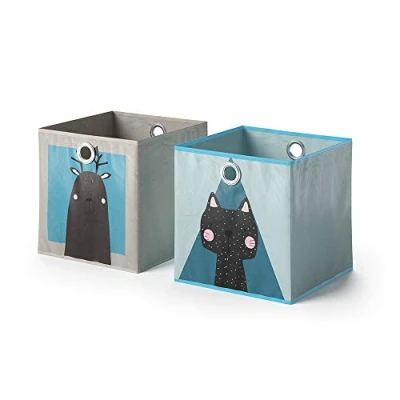 Afbeelding van Vicco Opvouwbare box, 30 x cm Set van 2, Grijs/Blauw